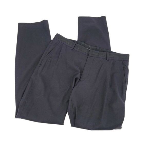 Theory Men's Black Wool Blend Straight Leg Trousers Dress Pants Size 34 - Picture 1 of 3